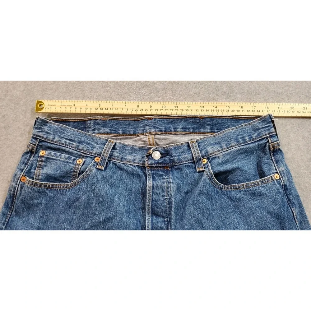Levis 501 Straight Leg Button Fly Mens Jeans -‎ 38x34 , Blue, 100% Cotton